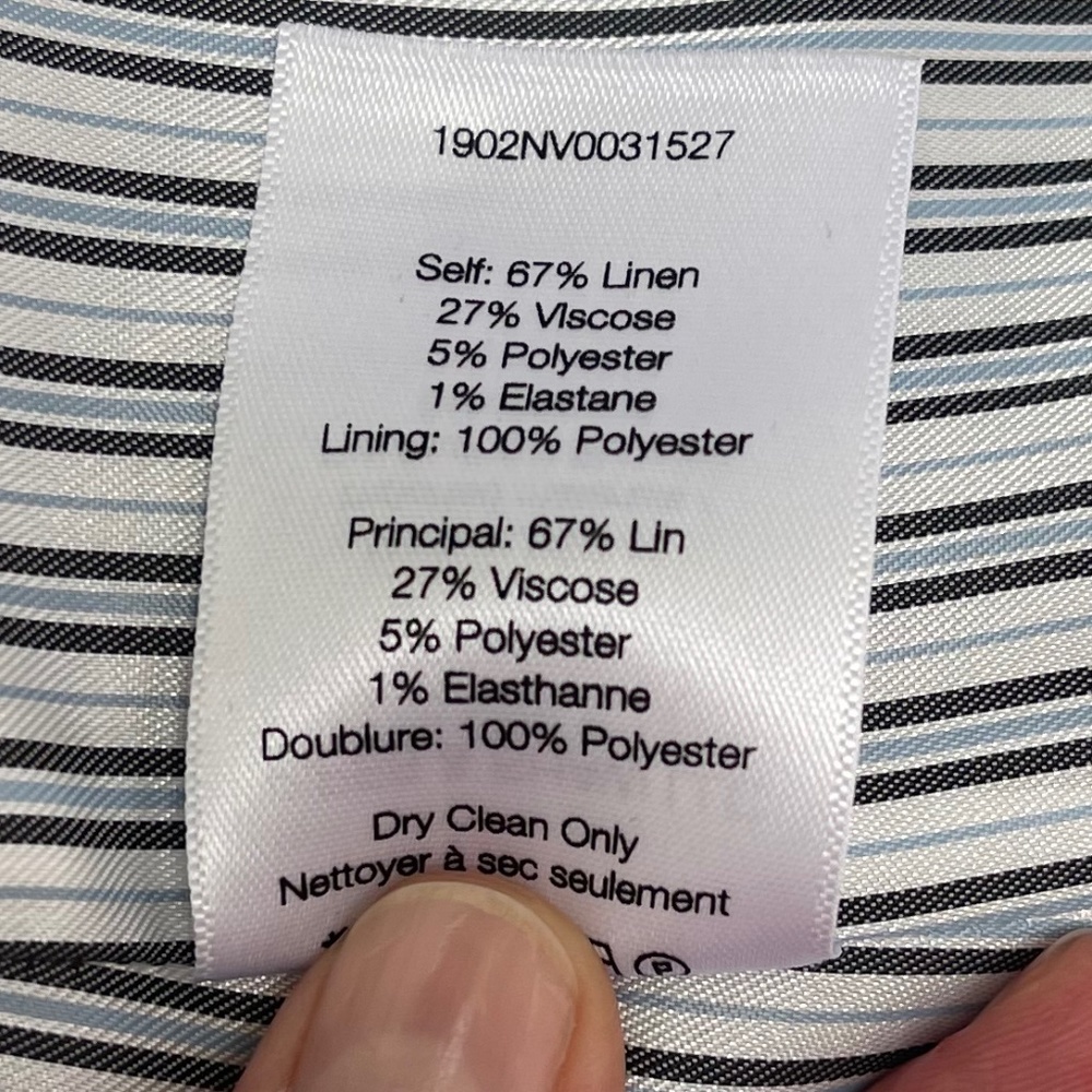 NWOT Veronica Beard Athens Blue Linen/Metallic Thread Dickey Jacket sz 10 - Picture 12 of 14